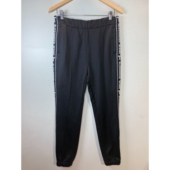 Alexander Wang Black Track Pants with White Logo Detail - Picture 4 of 9